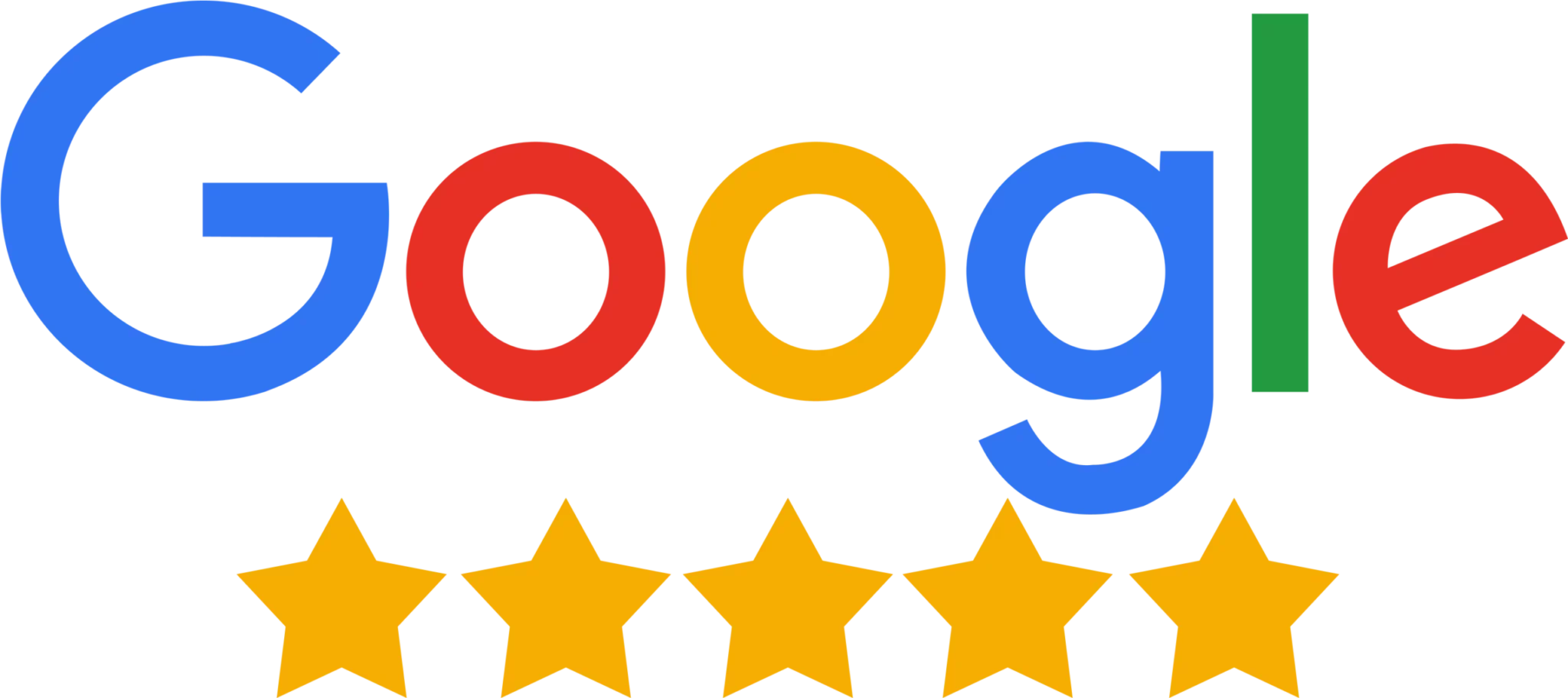 A Google Logo With Five Stars On It, Showcasing Web Design.