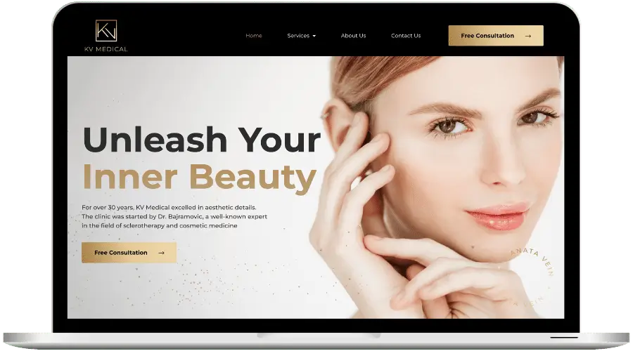 A Website Mockup Of Design And Development For An Aesthetician Clinic By Consensus Creative Web Design Agency In Toronto