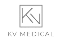 Kvv Medical Logo On A Black Background, Designed By A Toronto Web Design Agency.