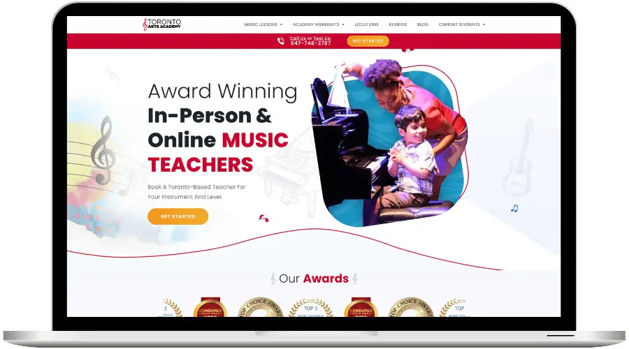 Web Design And Development For A Music School In Toronto By Consensus Creative Web Design Agency