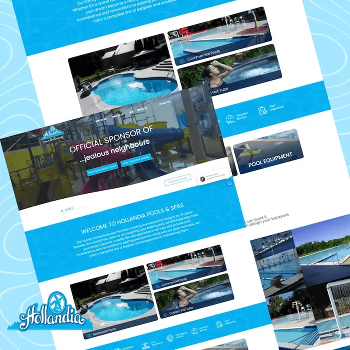 A Website Design For A Swimming Pool Company By Consensus Creative In Toronto.