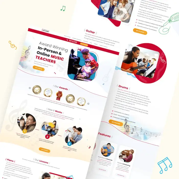 A Website Design And Development For A Music School By Consensus Creative Web Design Agency.