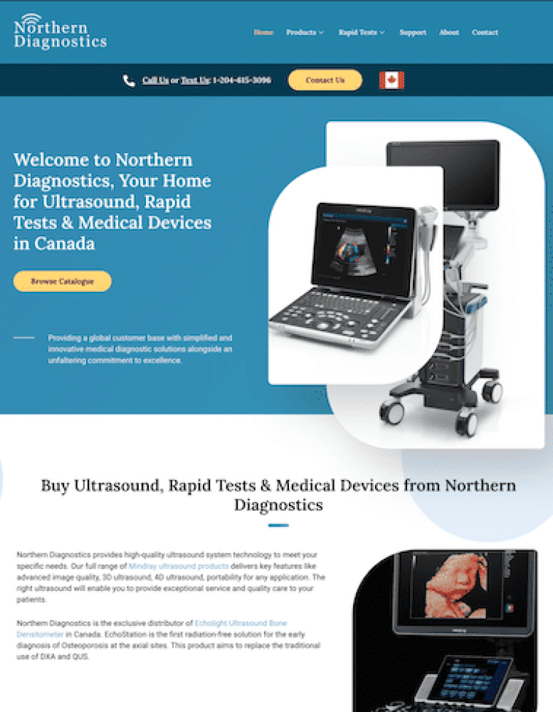 Web Design And Web Development For A Medical Equipment Company.